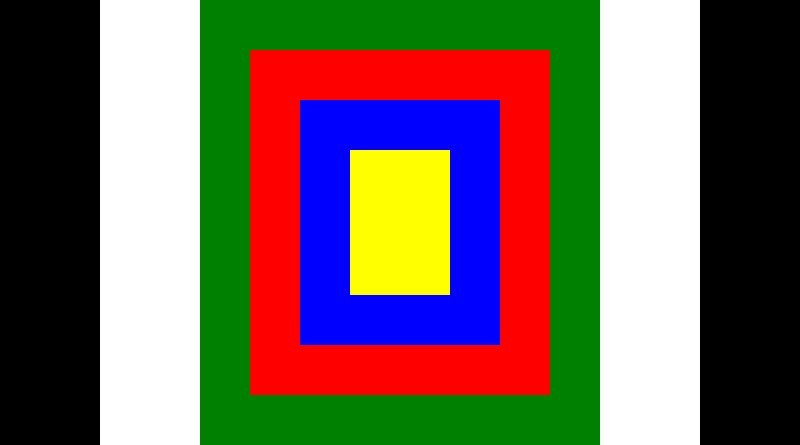 convert -size 100x145 xc:yellow -bordercolor blue -border 50 -bordercolor red -border 50 -bordercolor green -border 50 -bordercolor white -border 100x0 -bordercolor black -border 100x0 recuadros.jpg